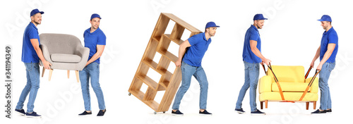 Loaders carrying furniture ...