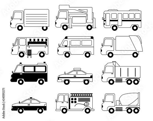 車　線画　種類
