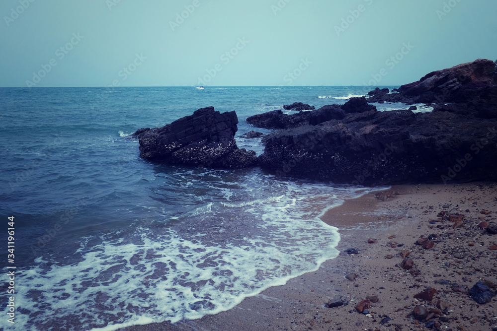 Sea rocks and coasts in Chonburi.