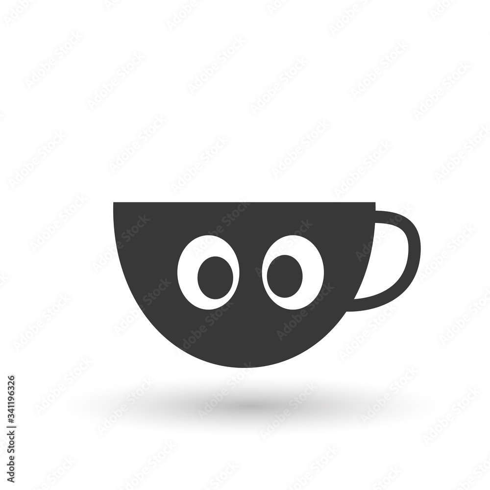Illustration of black cup with eyes. Vector Illustration of black cup with eyes. Vector