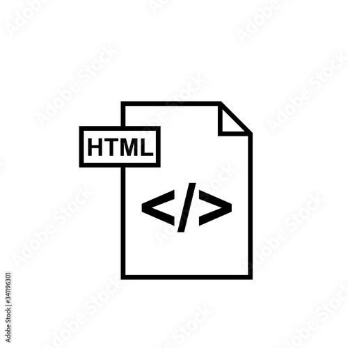 html icon on white. Vector photo