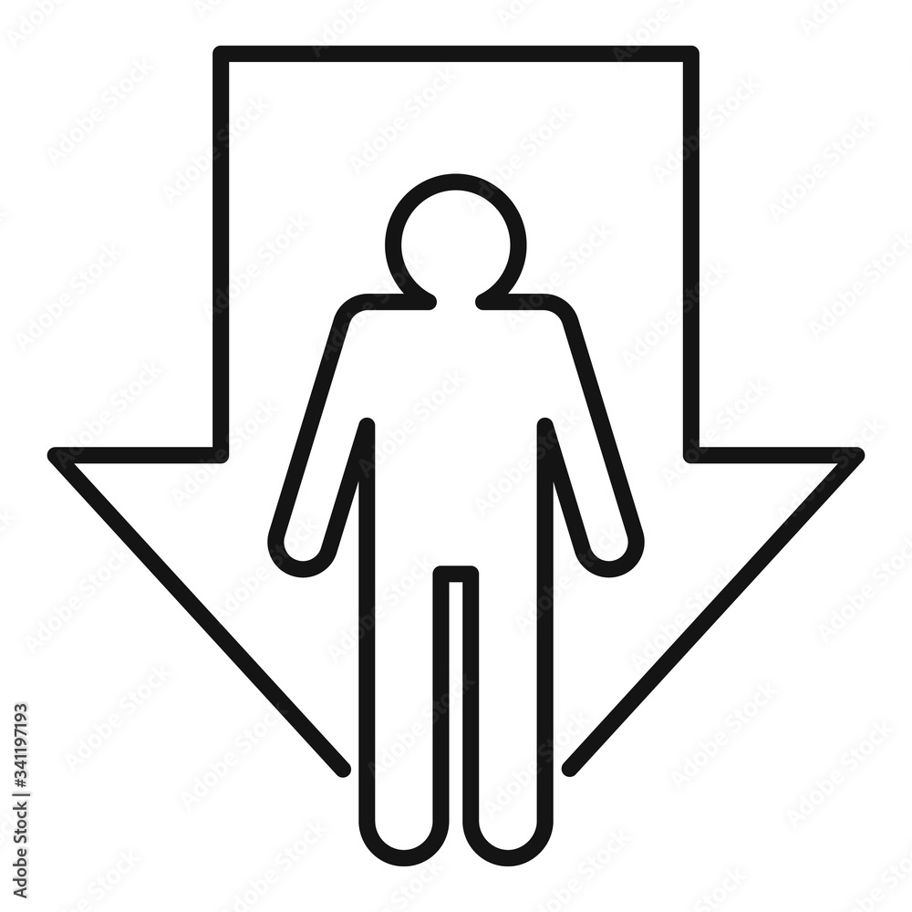 Bankrupt man icon. Outline bankrupt man vector icon for web design isolated on white background Bankrupt man icon. Outline bankrupt man vector icon for web design isolated on white background
