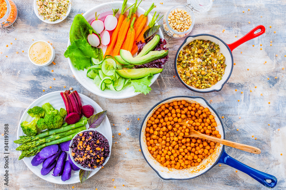 Healthy and balanced diet. Vegetarian food.