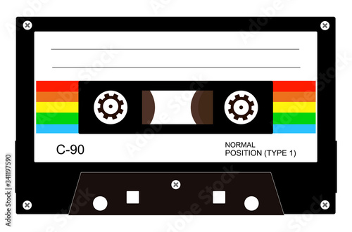 Retro audio cassette tape vector