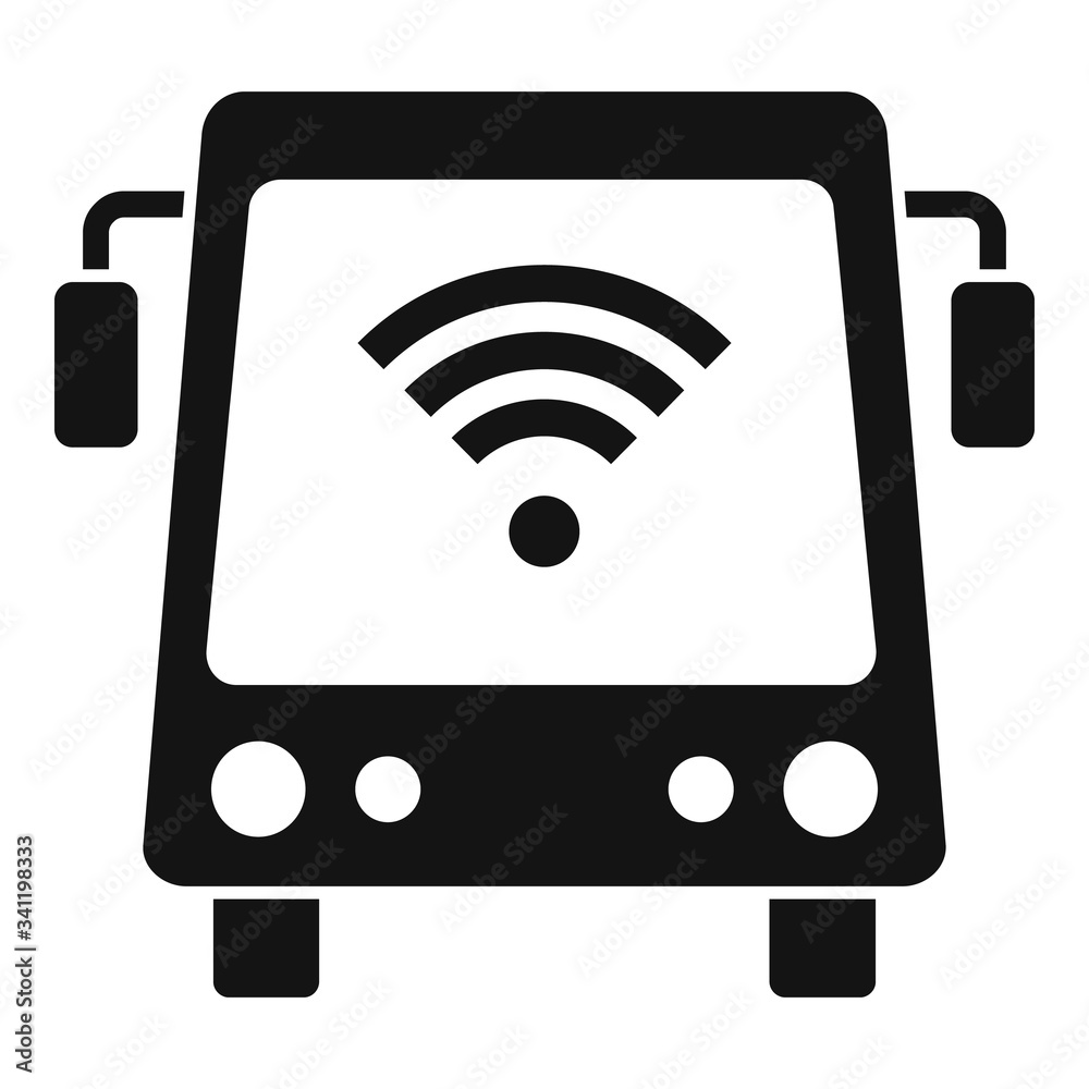 School bus wifi icon. Simple illustration of school bus wifi vector icon for web design isolated on white background School bus wifi icon. Simple illustration of school bus wifi vector icon for web design isolated on white background