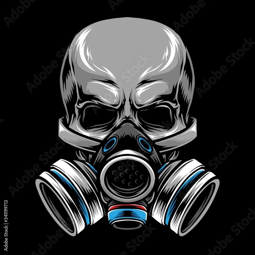 gas mask skull vector logo