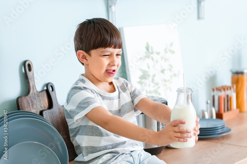 Little boy with dairy aller...