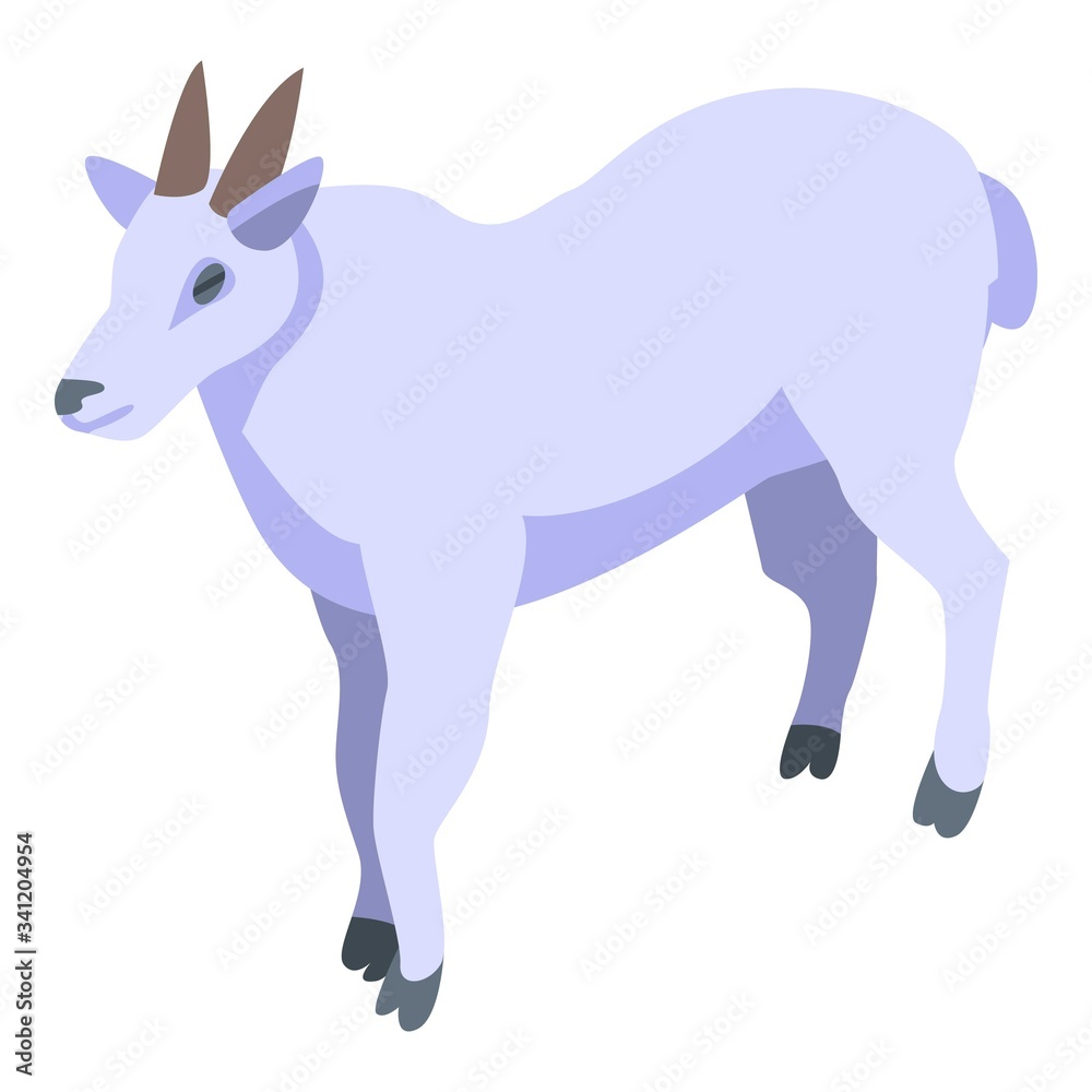 Obraz premium Alpine goat icon. Isometric of alpine goat vector icon for web design isolated on white background