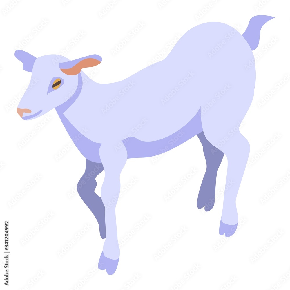 Goat animal icon. Isometric of goat animal vector icon for web design isolated on white background Goat animal icon. Isometric of goat animal vector icon for web design isolated on white background