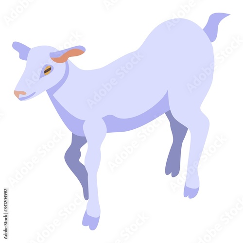 Goat animal icon. Isometric of goat animal vector icon for web design isolated on white background © ylivdesign
