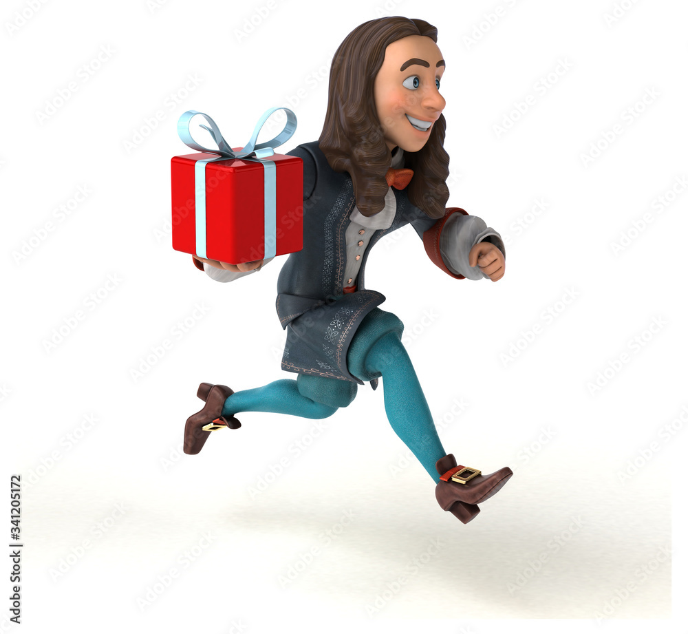 3D Illustration of a cartoon man in historical baroque costume 3D Illustration of a cartoon man in historical baroque costume