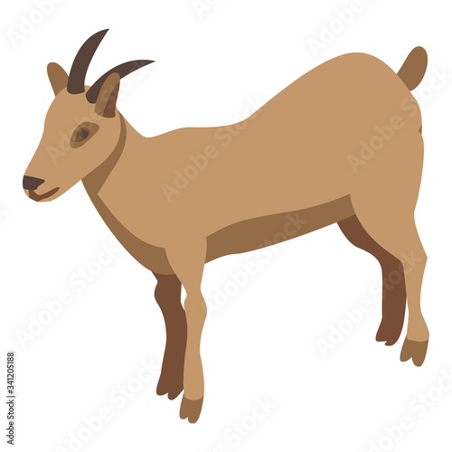Domestic goat icon. Isometric of domestic goat vector icon for web design isolated on white background