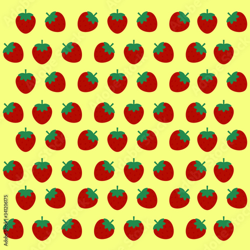 Strawberries patterns in cream background