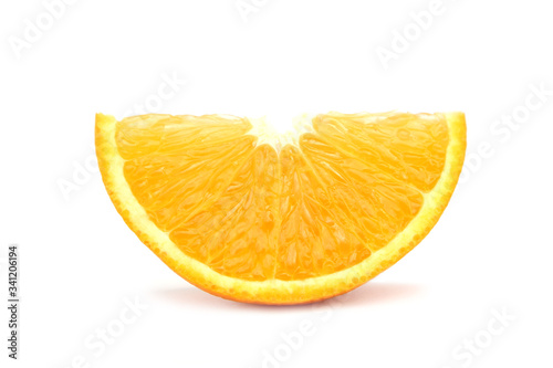 Fresh orange fruit. Orange slice isolated on white background.