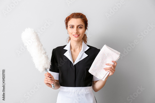 Beautiful young chambermaid...