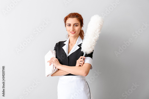 Beautiful young chambermaid...