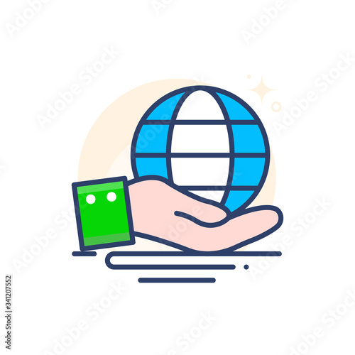 global marketing Vector Icon