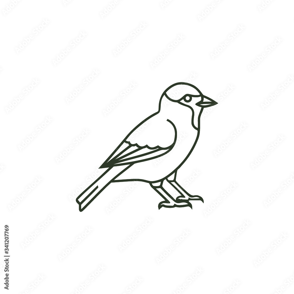 Fototapeta premium Design of bird and sparrow symbol isolated on white background