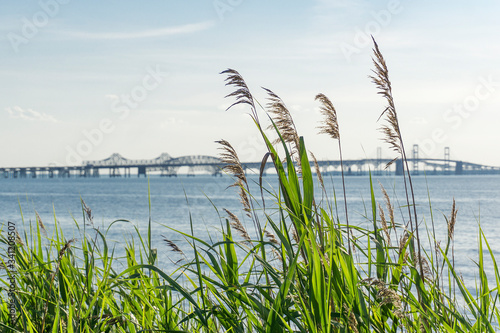 Chesapeake Bay Bridge in Maryland near sunset