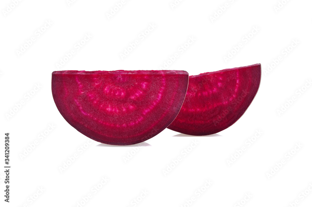slice of beetroot isolated on white background