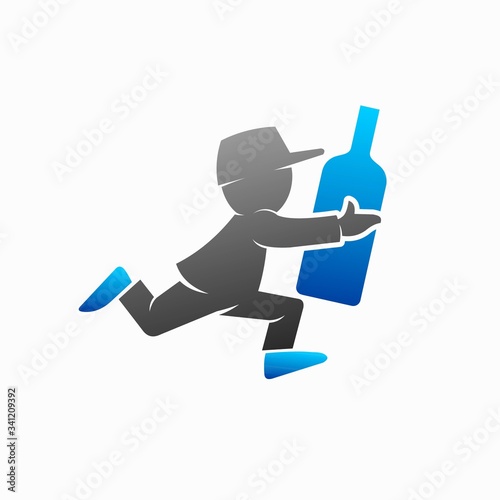 liquor logo design, delivery vector logo