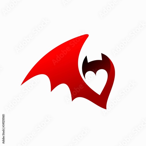bat vector illustration, bat red logo