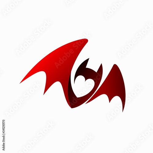 bat vector illustration, bat red logo