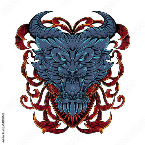 Devil head mascot logo design