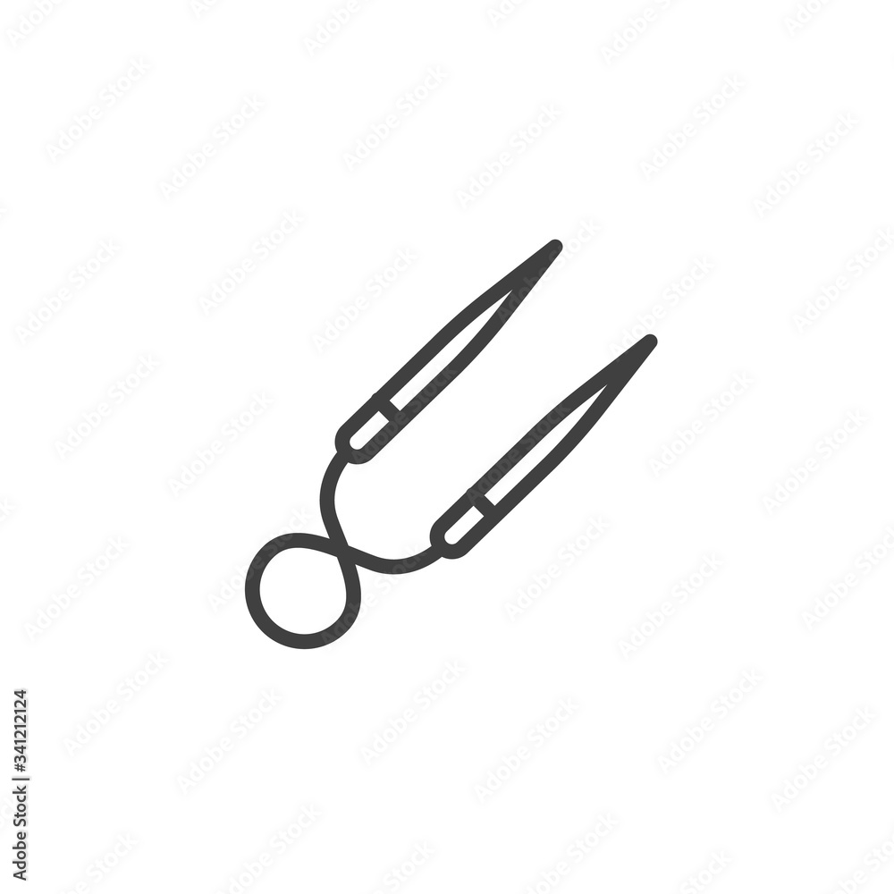 Knitting needles line icon. linear style sign for mobile concept and web design. Needles for knitting outline vector icon. Symbol, logo illustration. Vector graphics Knitting needles line icon. linear style sign for mobile concept and web design. Needles for knitting outline vector icon. Symbol, logo illustration. Vector graphics