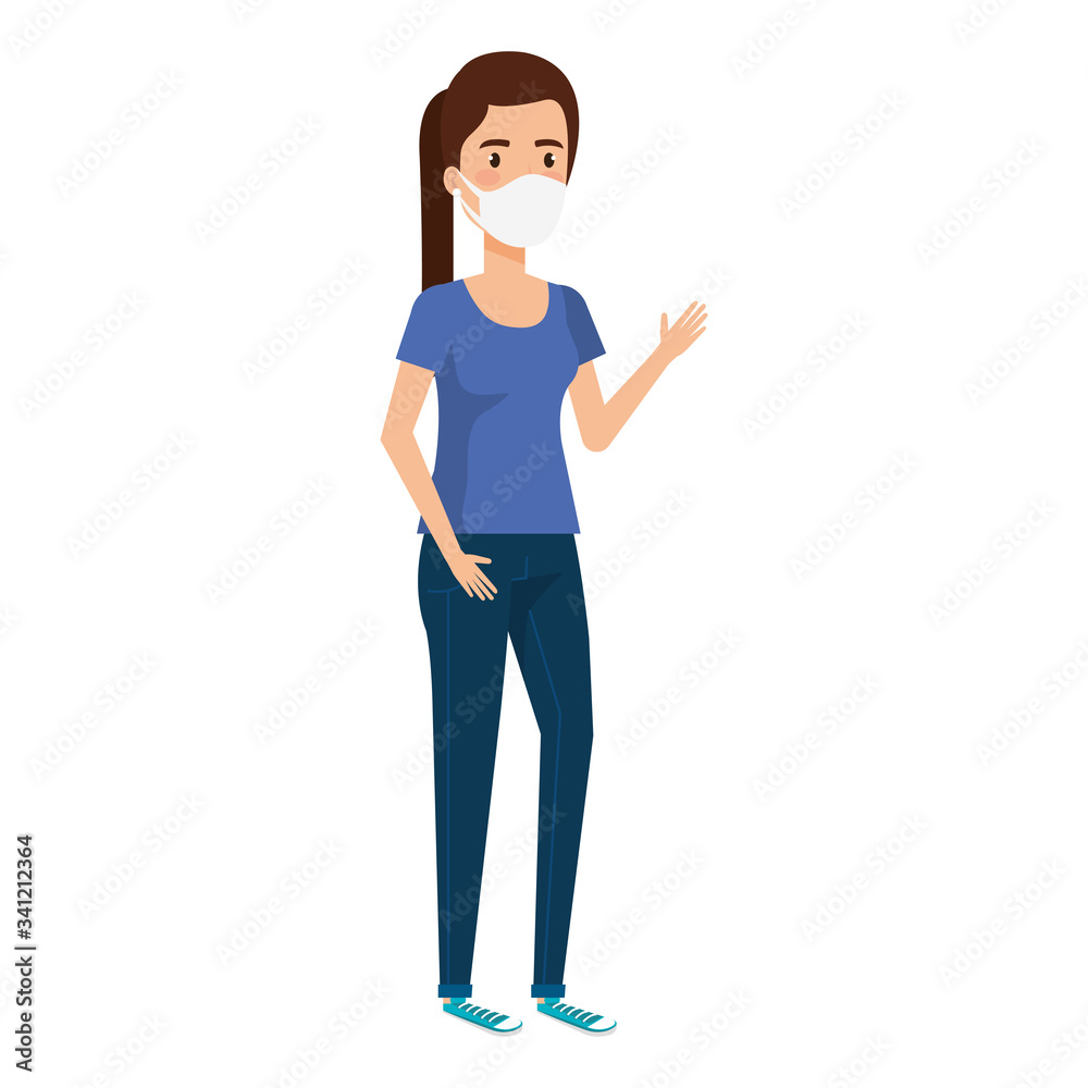 young woman using face mask isolated icon vector illustration design young woman using face mask isolated icon vector illustration design