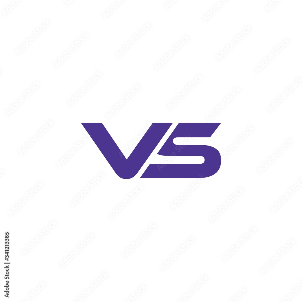 Initial VS Letter Logo Isolated on white background