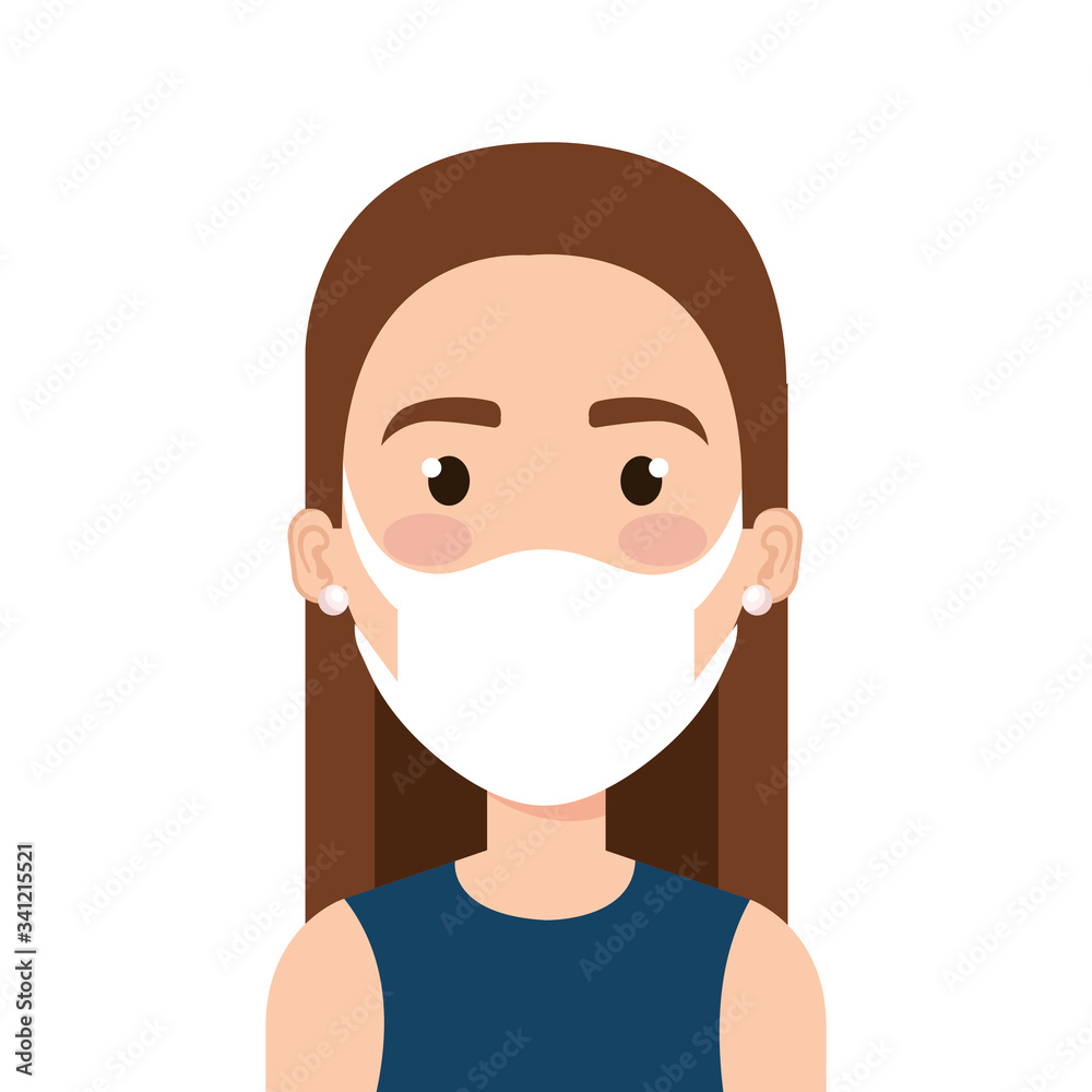 face of young woman using face mask vector illustration design face of young woman using face mask vector illustration design
