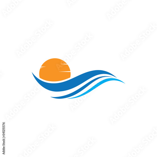 Water wave logo icon illustration