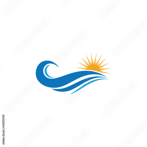 Water wave logo icon illustration