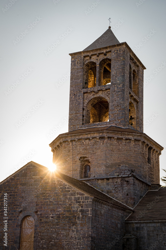 Ancient Romanesque monastery of Saint Peter of the town of Camprodon in Gerona, Spain. Ancient Romanesque monastery of Saint Peter of the town of Camprodon in Gerona, Spain.