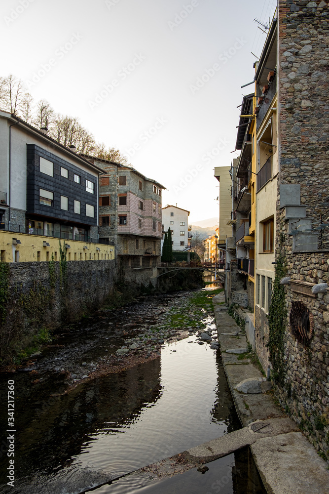 Ancient medieval town of Camprodon in Gerona, Spain.