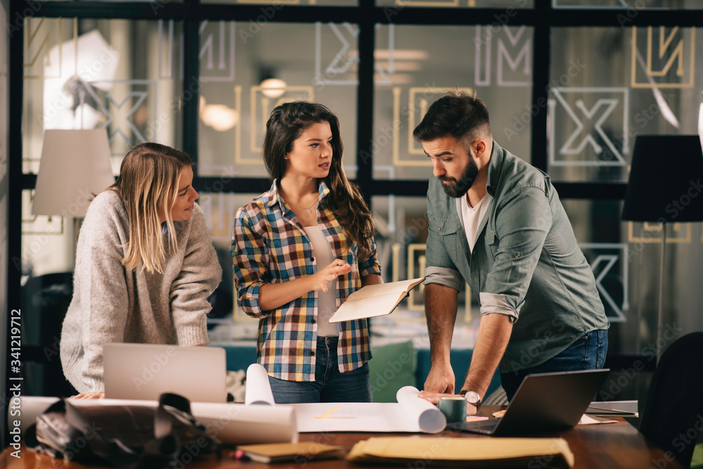 Successful teamwork. Business people in office.	