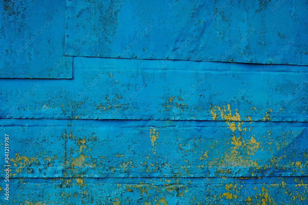 texture of painted metal sheets with blue peeling paint texture of painted metal sheets with blue peeling paint