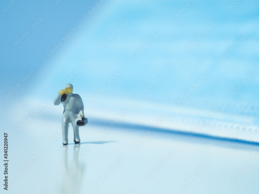 Miniature people : Mask quality inspection team