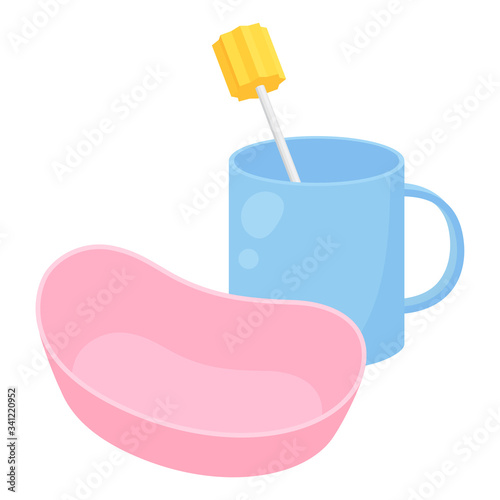 ガーグルベースのイラスト_スポンジブラシ
