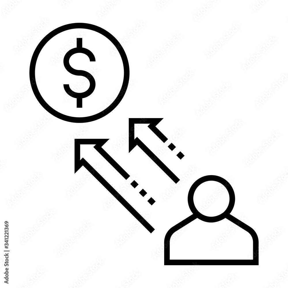 Making money icon in line style. Business concept. Making money icon in line style. Business concept.