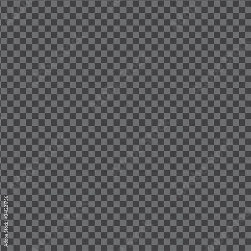 Seamless pattern with transparency grid. Abstract dark grey squares cell sheet