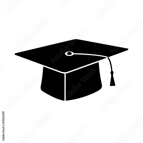 Graduation cap icon. Vector illustration graduate hat.