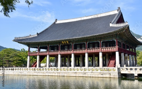 Gyeonghoeru Pavilion, Slight Side-Angle, Gyeongbokgung Palace, Seoul, S. Korea
