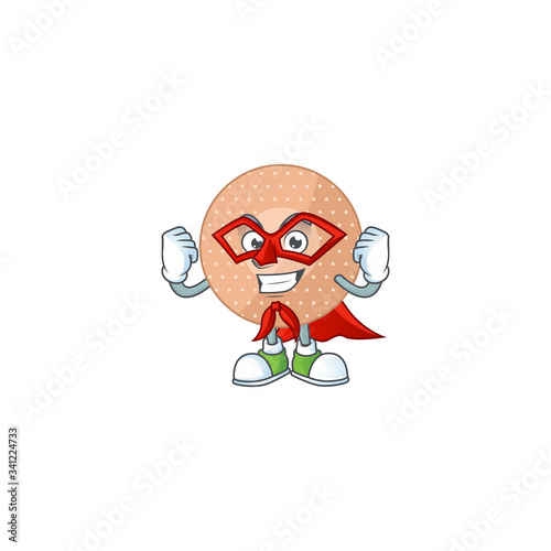 Cute rounded bandage cartoon character enjoying an ice cream