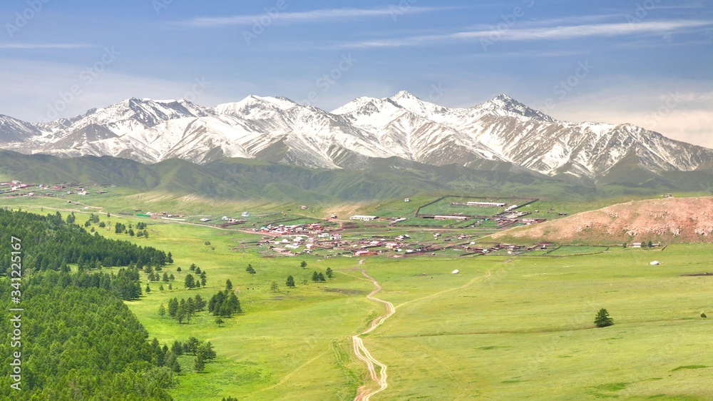 The beautiful scenic with the Tian Shan mountains at naryn of Kyrgyzstan The beautiful scenic with the Tian Shan mountains at naryn of Kyrgyzstan