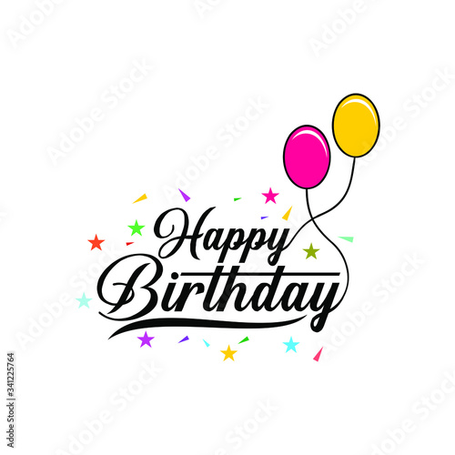 Wall Mural happy birthday lettering vector stock