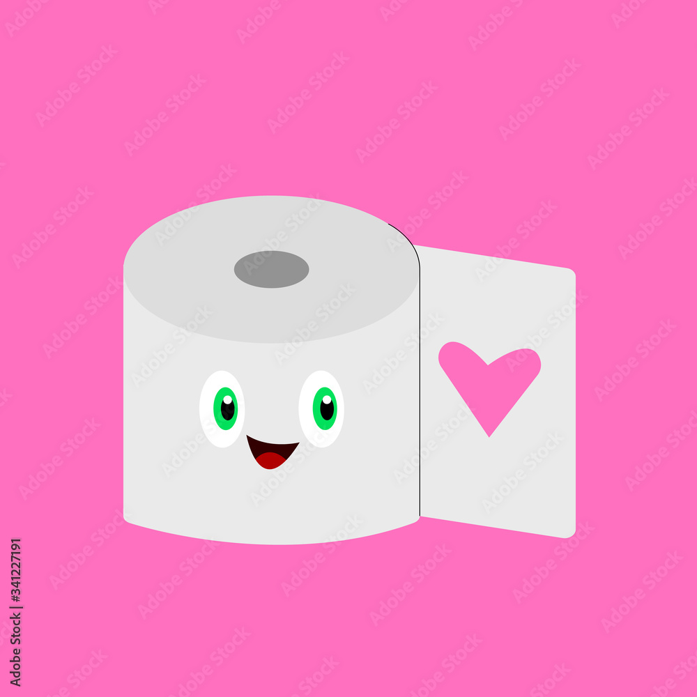 toilet paper roll cartoon character laughing Stock Vector | Adobe Stock