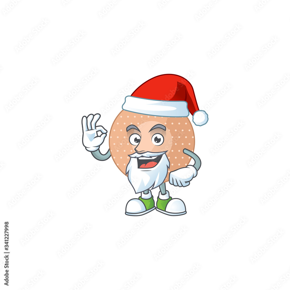 Friendly rounded bandage Santa cartoon character design with ok finger Friendly rounded bandage Santa cartoon character design with ok finger