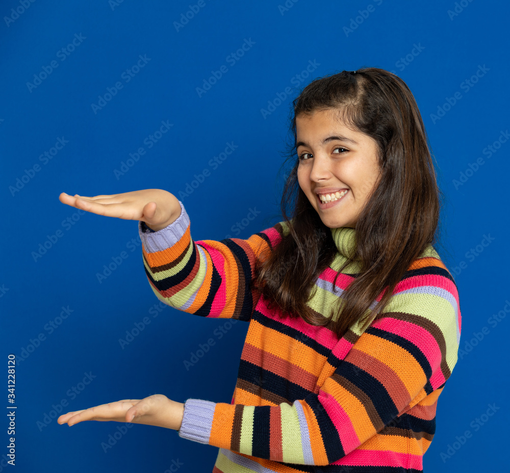 Preteen girl with striped jersey Preteen girl with striped jersey